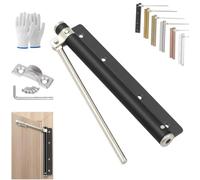 Automatic Door Self-Closing Hinge, Adjustable Universal Stainless Steel Silent Self Closing Hinges, for Wood and Indoor Doors, with Base, Screw, Wrench (Black)