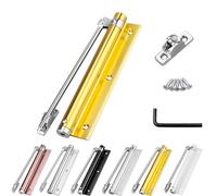 Automatic Door Self-Closing Hinge,Automatic Door Closer for Doors,Doors Springs to Close Doors Up to 110 Lbs,Opening Angle 150°,Adjustable Catch Speed,with Base,Screw,Wrench (Gold)