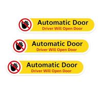 Automatic Door Sticker, 3 Pack (13 × 2.5cm) Waterproof, Glossy Permanent Vinyl Car Stickers for Sliding Car Door, Taxi Auto Doors, Do Not Touch Driver Opens Sign
