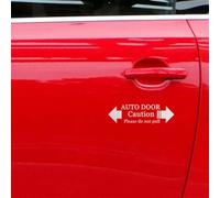 Automatic Door Sticker for Cars Caution Decal with Transfer Tape, PET Material, Single Piece (black)