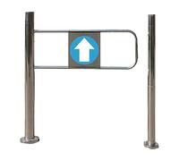 Automatic Double Swing Securi Gate with Stainless Steel Ber, One-Way Locking, Ideal for markets, Libes, and Warehouses - 90x97 cm (Right Opening)