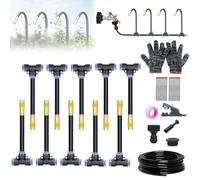 Automatic Drip Irrigation Kit, Complete Garden Watering System with 5/10/15PCS 360°Adjustable Brass Sprinklers, Hose & Cutters - Drip Irrigation System for Garden, Outdoor, Lawn, Easy DIY Kit (10M)