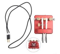 Automatic Dual Paddle for morse Key for Ham Radio - CNC Aluminum CW Telegraph Keyer with Silver Contacts & Magnetic Base(red)