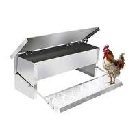 Automatic Duck Feeder Outdoor, No Waste Stainless Steel Metal Stable Structure, Weatherproof with Automatic Opening and Closing Top Cover to Save Feed