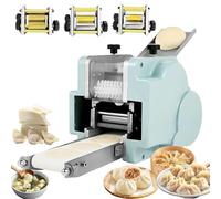Automatic Dumpling Skin Maker Machine Stainless Steel Commercial Wrapper Maker with Dumpling Wrapper Mold+Noodle Mold140W Electric Dough SheeterDumpling Wrapperfor Spring Roll Ravioli