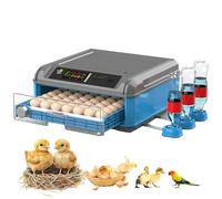 Automatic Egg Incubator For Chicken Duck Quail Fully Automatic Poultry Hatcher With Auto Turning Temp Humidity Control LED Display For Farm Homestead(64)