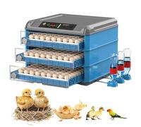 Automatic Egg Incubator For Chicken Duck Quail Fully Automatic Poultry Hatcher With Auto Turning Temp Humidity Control LED Display For Farm Homestead(300)
