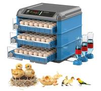 Automatic Egg Incubator For Chicken Duck Quail Fully Automatic Poultry Hatcher With Auto Turning Temp Humidity Control LED Display For Farm Homestead(176)