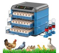 Automatic Egg Incubator, Full Automatic Chick Incubator with Auto Egg Turner and Temperature Control for Hatching 64-300 Chicken, Goose, Duck, Quail Eggs
