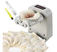Automatic Electric Dumpling Press Maker Machine - Adjustable and Easy to Operate, with Spoon and Brush - for Home Kitchen Pastry Making (White)