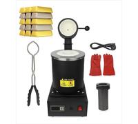 Automatic Electric Gold Smelting Furnace 1150℃, Graphite Crucible, Ideals for Melting Gold, Silver, Copper, Steel - 1KG Capacity, Perfects for Scrap Metal Refining