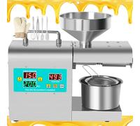 伟 祥 Automatic Electric Oil Press Machine, 820W Hot/Cold Electric Automatic Oil Press Extractor, LCD Touch Screen Control, Stainless Steel Oil Expeller With Oil Cup