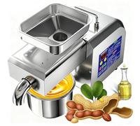 Automatic Electric Oil Press Machine,Press Oil Machine for Home & Commercial, with Intelligent Control & Display/Hopper/Filter, Food Grade 304 Stainless Steel for Seeds, Nuts & Olive