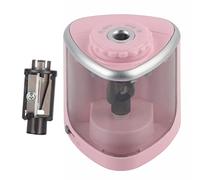 Automatic Electric Pencil Sharpener Portable Battery Operated Dual Mode Manual Sharpening for Students Classroom Office ABS Material Pink Color 7x6.3cm