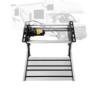 Automatic Electric Step for Travel Trailers LED Illuminated Folding Aluminum Steps Single Layer Design for Campers and RVs Easy Access and Lightweight