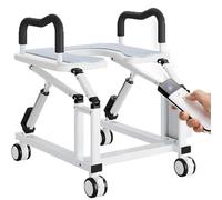 Automatic Electric Toilet Chair Riser with Anti-slip Armrests, 360° Wheels, and Ergonomic Lifting for Elderly Mobility Assistance