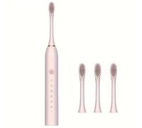 Automatic Electric Toothbrush Adult Kids Universal Soft-Bristle Toothbrush Charging Six-Speed Automatic Toothbrush Deep Clean Electric Toothbrush (Pink)