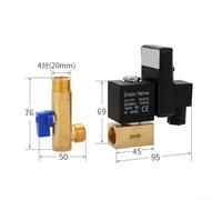 Automatic Electronic Drain Valve for Compressed Air Systems, 1/2" Copper Solenoid Valve with Adjustable Timer, Compatible with Oil-Water(DC24V)
