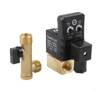 Automatic Electronic Drain Valve for Compressed Air Systems, /2" Copper Solenoid Valve with Adjustable Timer, Compatible with Oil-Water(AC220V)