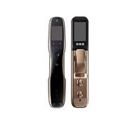 Automatic Facial Recognition, Intelligent Fingerprint Lock, Secure Home Camera Monitoring, Intelligent Biometric Electronic Door Lock APP (Color : Red)
