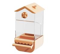 Automatic Feeder, Bird Dispenser, 174mm, Cage Container, Splash Guard, Acrylic ABS Build, Multi Color, Easy Refill, Seed Control, for Lovebird Parrot, Cockatiel Feeding Station