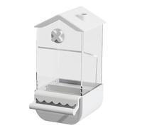 Automatic Feeder, Bird Dispenser, 174mm, Cage Container, Splash Guard, Acrylic ABS Build, Multi Color, Easy Refill, Seed Control, for Lovebird Parrot, Cockatiel Feeding Station