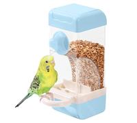 Automatic Feeder for - Magnetic Dispenser 21 x 8.5 x 8.5 cm, 500 ml Food Container with Separation of the Spele Center, ABS Metal Feeder for Parro