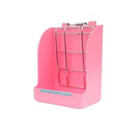 Automatic Feeder Hay Rack Bowl Suitable for and Other Small Animals Hay Feeder Hay Rack Manger Bunny Hay Holder Plastic Bowl Mixing Bowl Glass with Lid (Pink, One Size)