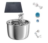 Automatic Feeders 2L Smart Cat Water Fountain Automatic Filter Water Dispenser Feeder Mat Motion Sensor 304 Stainless Steel Pet Drinking Fountain for dogs and cats(A07-sensorX1-mat)