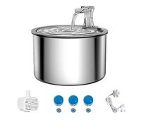 Automatic Feeders 3.2L Cat Water Dispenser Stainless Steel Faucet Pet Water Fountain Smart Automatic Cats Water Drinker With Filters Motion Sensor for dogs and cats(2L-X3Filter-Sensor)