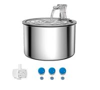 Automatic Feeders 3.2L Cat Water Dispenser Stainless Steel Faucet Pet Water Fountain Smart Automatic Cats Water Drinker With Filters Motion Sensor for dogs and cats(2L-X3Filters)