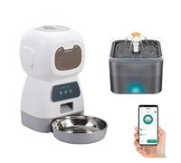 Automatic Feeders 3.5L Smart Automatic Pet Feeder Dog Cat Feeder Food Bowl Dispenser Voice Recorder Timer And 2L Pet Waterer Drinking Fountain for dogs and cats(Wifi Waterer Feeder)