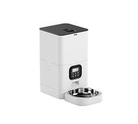 Automatic Feeders 6L Timing Pet Feeder Automatic Pet Feeding Stainless Steel Double Bowl For 2 Small And Medium-Sized Cat Dog Smart Food Dispenser for dogs and cats(Pure White A)