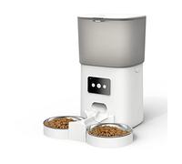 Automatic Feeders 6L Tuya APP Smart Pet Feeder Cat And Dog Food Automatic Dispenser Slow Food With Timing Recording Remote Control Feeding for dogs and cats(Double Bowl Feeder)