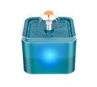 Automatic Feeders Cat Water Fountain Automatic LED Electric Mute Water Feeder Pet Drinker Bowl Luminous Dispenser For Cat Dog for dogs and cats(Cyan)