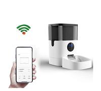 Automatic Feeders Remote Visibility Feeder Timing Automatic For Cat Dog Intelligent Pet Smart Food Dispenser Camera Voice Recorder for dogs and cats(4L WIFI No Camera,Not Adapter)