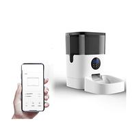 Automatic Feeders Remote Visibility Feeder Timing Automatic For Cat Dog Intelligent Pet Smart Food Dispenser Camera Voice Recorder for dogs and cats(4L Bluetooth Feeder,WITH plug)