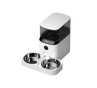 Automatic Feeders Tuya Automatic Feeder For Cats & Dogs With Two-Way Splitter Double Bowls 2.4G Camera Pet Feeder Food Dispenser for dogs and cats(Button Two Bowls)