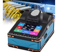 Automatic Fiber Optic Fusion Splicer Kit, Includes Fiber Cleaver, Stripping Tool, 8s Splicing, 18s Heating, Supports OPM VFL, 2 Electrodes for Fiber Repair