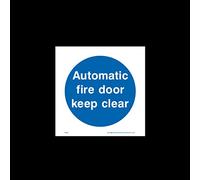 Automatic fire door keep clear Plastic Sign with double sided fixing tape (FPR9) - Fire Exit, Gangway, Emergency, Route