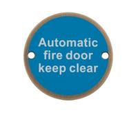 Automatic Fire Door Keep Clear Safety Sign High Visibility Mandatory Fire Door Notice for Commercial and Public Buildings (Antique Brass)