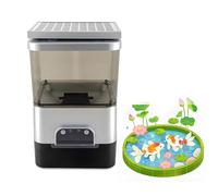 Automatic Fish Feeder, 10L Food Dispenser with Timer, WiFi & Solar Charging, Ideal for Indoor & Outdoor Ponds, Animal-Proof Design for Fish Care