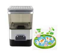 Automatic Fish Feeder - 10L Vacation Timer, Moisture-Proof Outdoor Koi Feeder, Supports WIFI & Solar Charging for Fish Pond and Tank