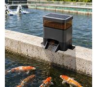 Automatic Fish Feeder, 4L Capacity, Solar & AC Powered, Phone Control, Vacation Timer, Moisture-Proof, Ideal for Koi & Outdoor Ponds