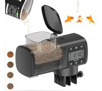 Automatic Fish Feeder, 500ml Large Capacity Drum, Battery Operated AutoFish Feeder Dispenser with Lid, Moisture Proof Electric Fish Feeder, Adjustable Fish Food Timer Feeder for Vacation Weekend
