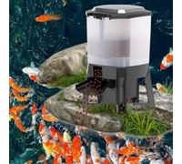 Automatic Fish Feeder, 6L Solar Electric Dispenser, Programmable Pond Feeder with LCD Display, Smart Timer, 120° Adjustable Feeding Distance & Duration, for 3-10mm Pellets