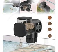 Automatic Fish Feeder, Auto Fish Feeder for Aquarium, 500ml Large Capacity Drum, Moisture-Proof Auto Fish Feeder with Timer, Adjustable Fish Food Dispenser for Pellets Flakes & Strips