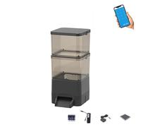 Automatic Fish Feeder for Outdoor Ponds and Aquariums, 4L/10L/20L Capacity, Timed Rationing Dispenser with LCD Display