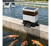 Automatic Fish Feeder for Ponds 4L Capacity, Solar & AC Powered, Phone Control, Moisture-Proof, Timer for Koi & Outdoor Fish Feeding
