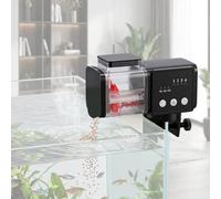 Automatic Fish Feeder - Intelligent Programmable Timer with Dual Auger Screws for Pellets & Flakes - Moisture-Proof Electric Auto Dispenser for Aquarium & Fish Tank (85ml capacity)